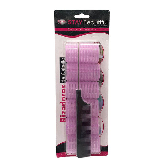 Set de Rollos y Peinilla Stay Beautiful de Velcro - Surtido