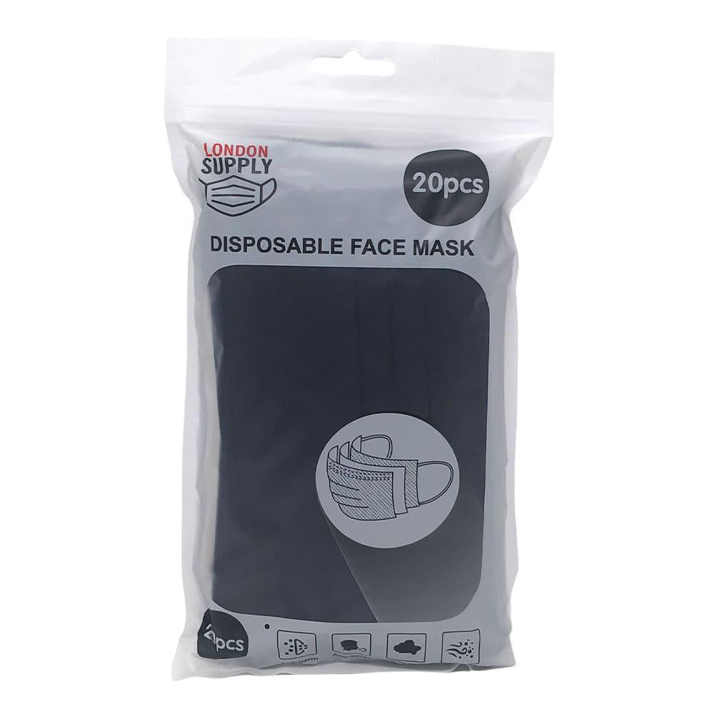 Mascarilla Desechable London 3 Pliegues Azul Marino 20 Piezas