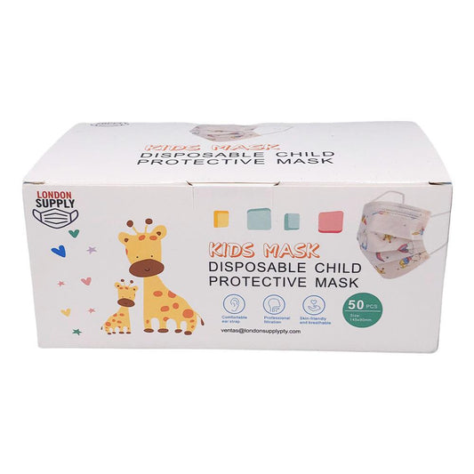 Mascarillas Desechables 3 Pliegues Para Niña de 50 Piezas