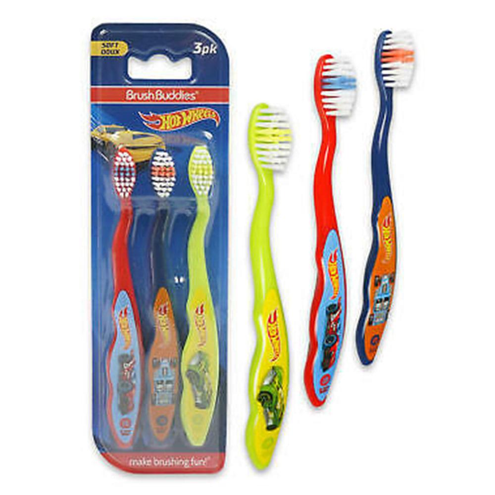 Cepillo Hot Wheels Para Niños 3 Piezas