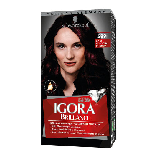 Tinte Igora Brillance Rojo Borgoña Intenso 589i