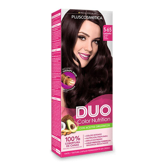 Tinte Duo Kit Colorcream Castaño Claro Rojo Caoba #5-65