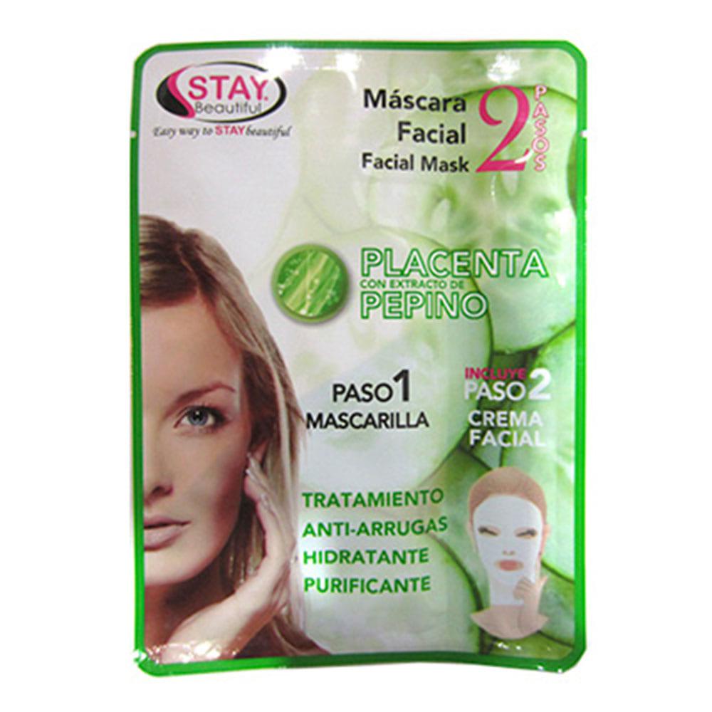 Mascara Facial Placenta Stay Beautiful Con Extracto de Pepino