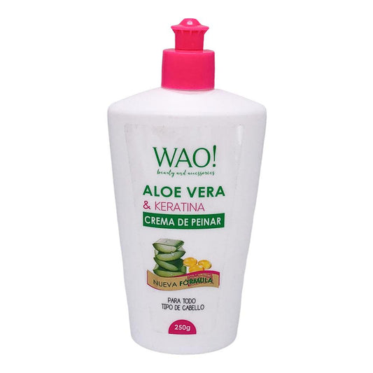 Crema Para Peinar Wao Aloe Vera Con Keratina 250 g