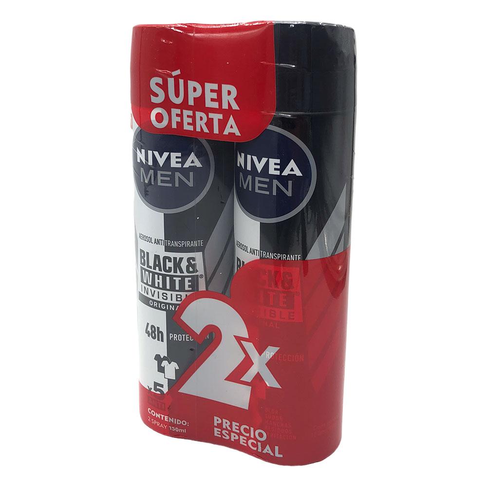 Desodorante en Spray Nivea Black & White Invisible Original 2 Piezas