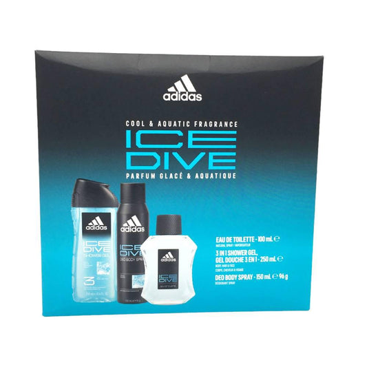 Estuche Perfume Adidas Ice Dive de Caballero 3 Piezas