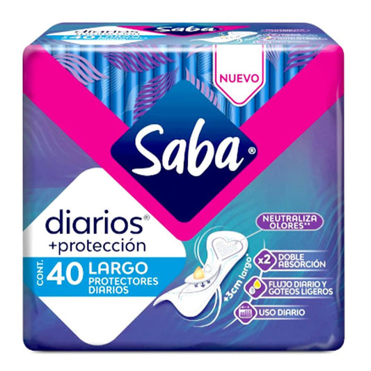Protectores Diarios Saba Largo 40 Piezas