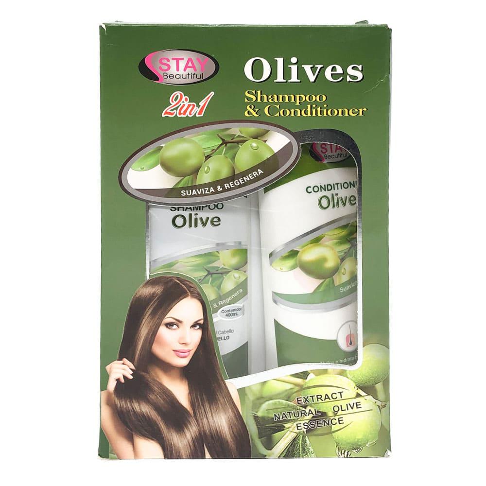 Shampoo y Acondicionador Stay Beautiful Con Oliva