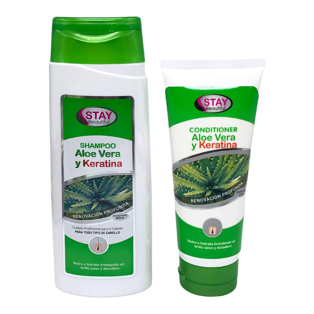 Shampoo y Acondicionador Stay Beautiful Con Aloe Vera y Keratina