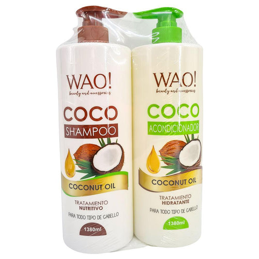 Shampoo y Acondicionador Wao de Coco 1380 ml 2 Piezas