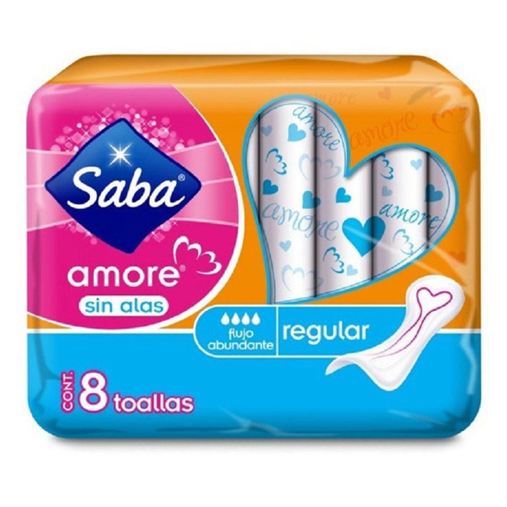 Toallas Sanitarias Saba Amore Sin Alas 8 Piezas