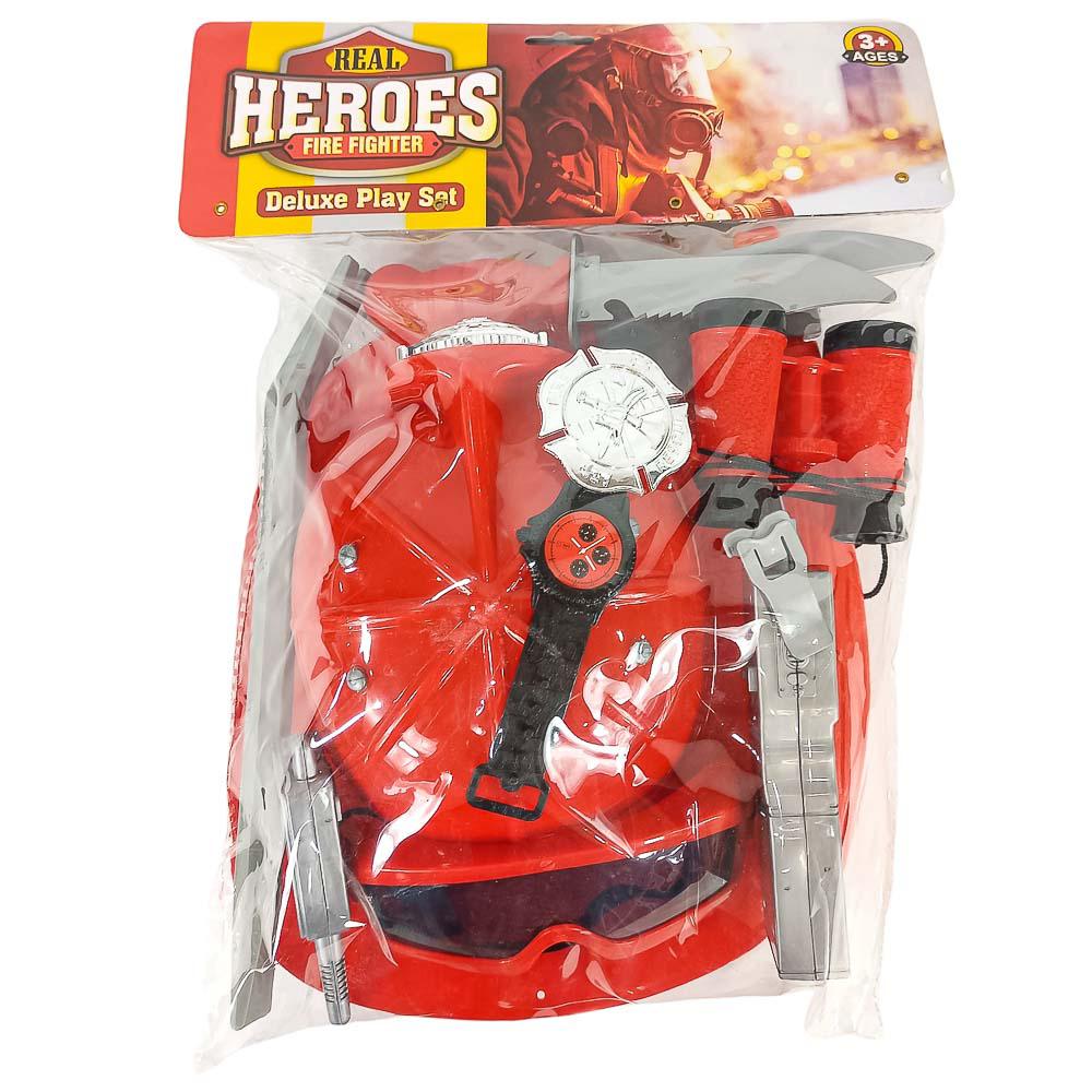 Set de Casco de Bombero Huada con Accesorios Deluxe Héroes