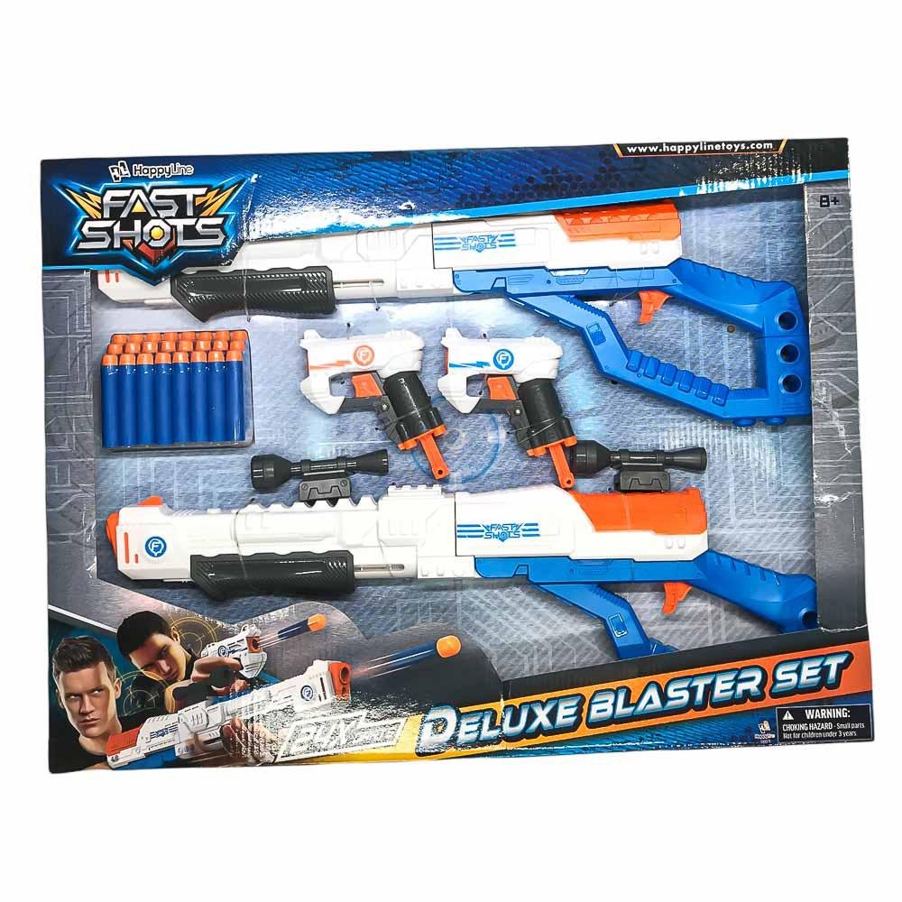 Set Deluxe 4 Lanzadores Fast Shots 24 Dardos