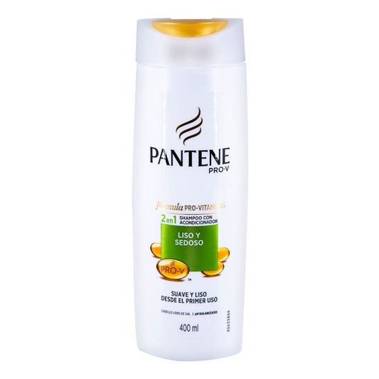 Shampoo y Acondicionador 2 En 1 Pantene Liso y Sedoso 400 ml