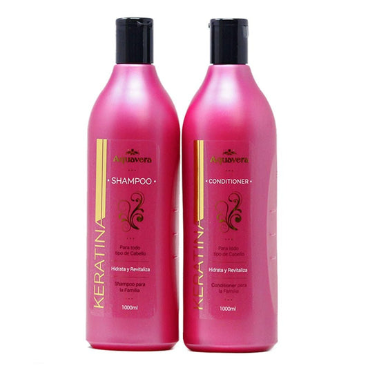 Shampoo y Acondicionador Aquavera Keratina 1000 ml