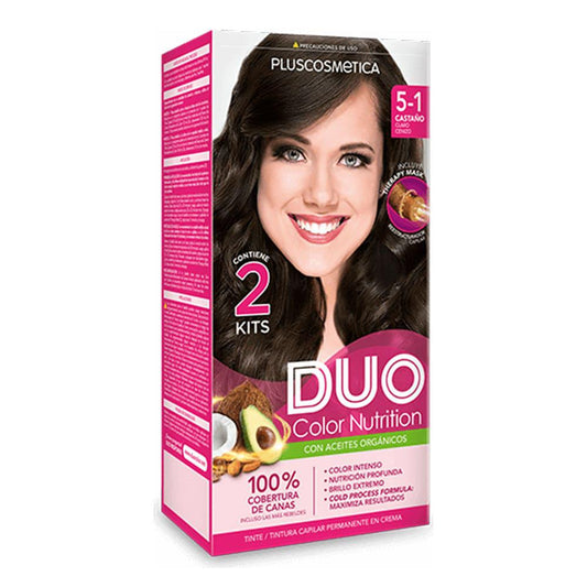 Tinte Duo Kit Colorcream Castaño Claro Cenizo #5-1