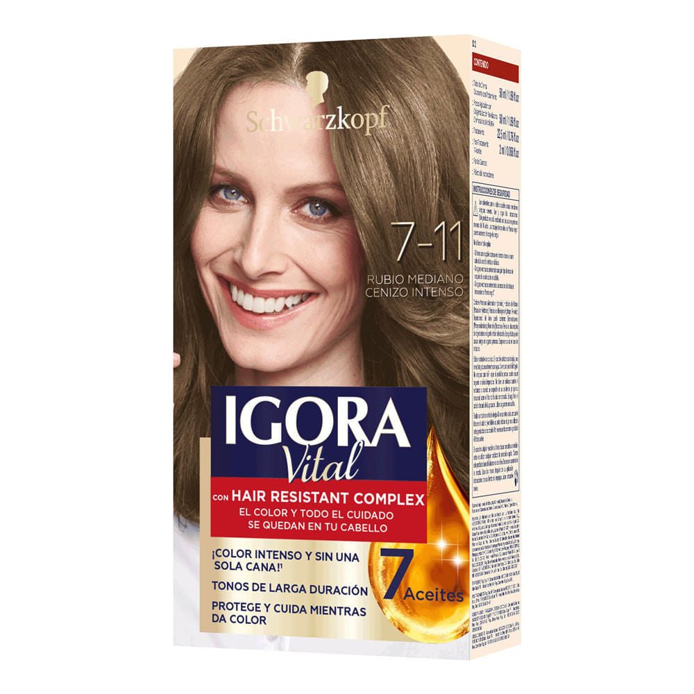 Tinte Igora Vital 7-11 Rubio Mediano Cenizo Intenso