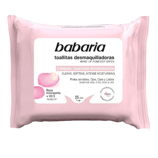 Toallas Desmaquilladoras Rosa Mosqueta Babaría 25 Unidades