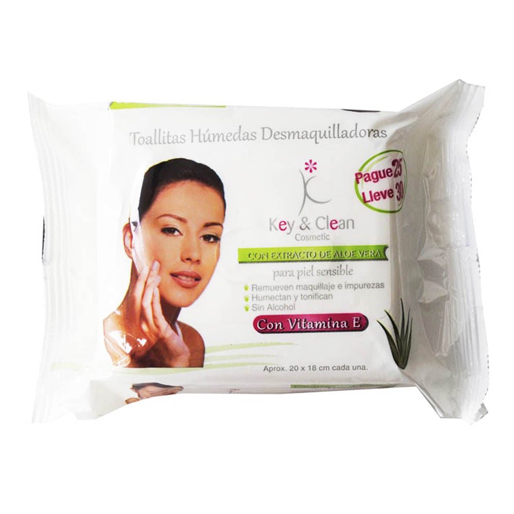 Toallas desmaquillante Key&Clean 30 piezas
