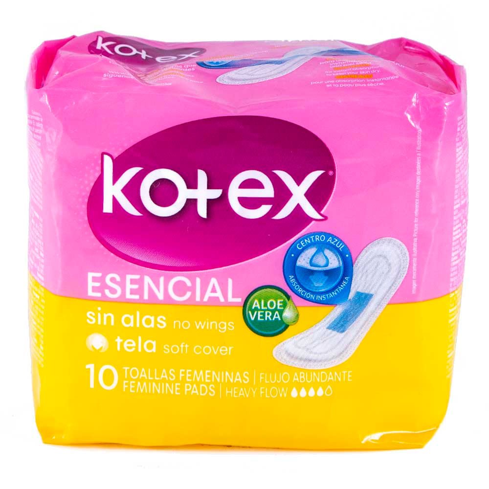 Toallas Sanitarias Kotex Esencial-Tela Con Alas
