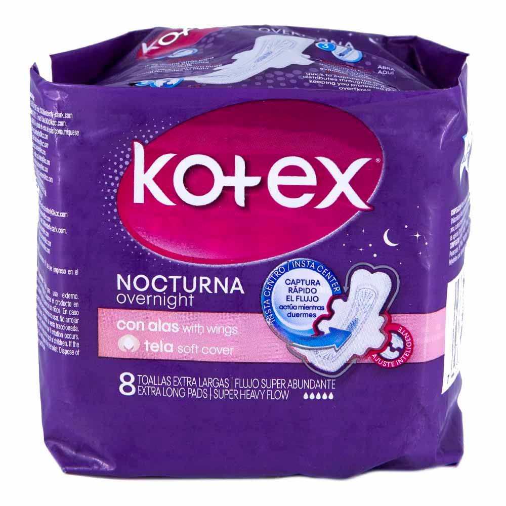 Toallas Sanitarias Kotex Nocturnas-Tela Con Alas